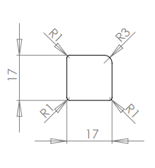 R1 17 x 17 mm